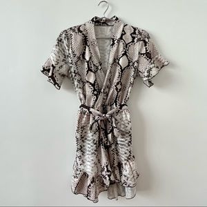 Ruffled print animal romper